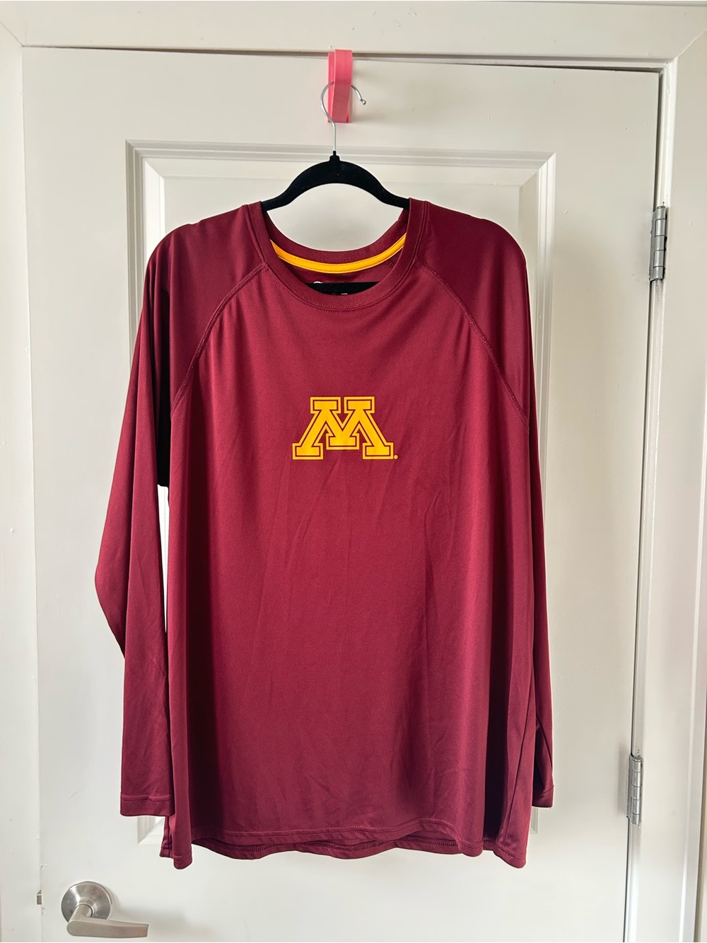University of Minnesota Maroon Long Sleeve Tee with Gold Logo